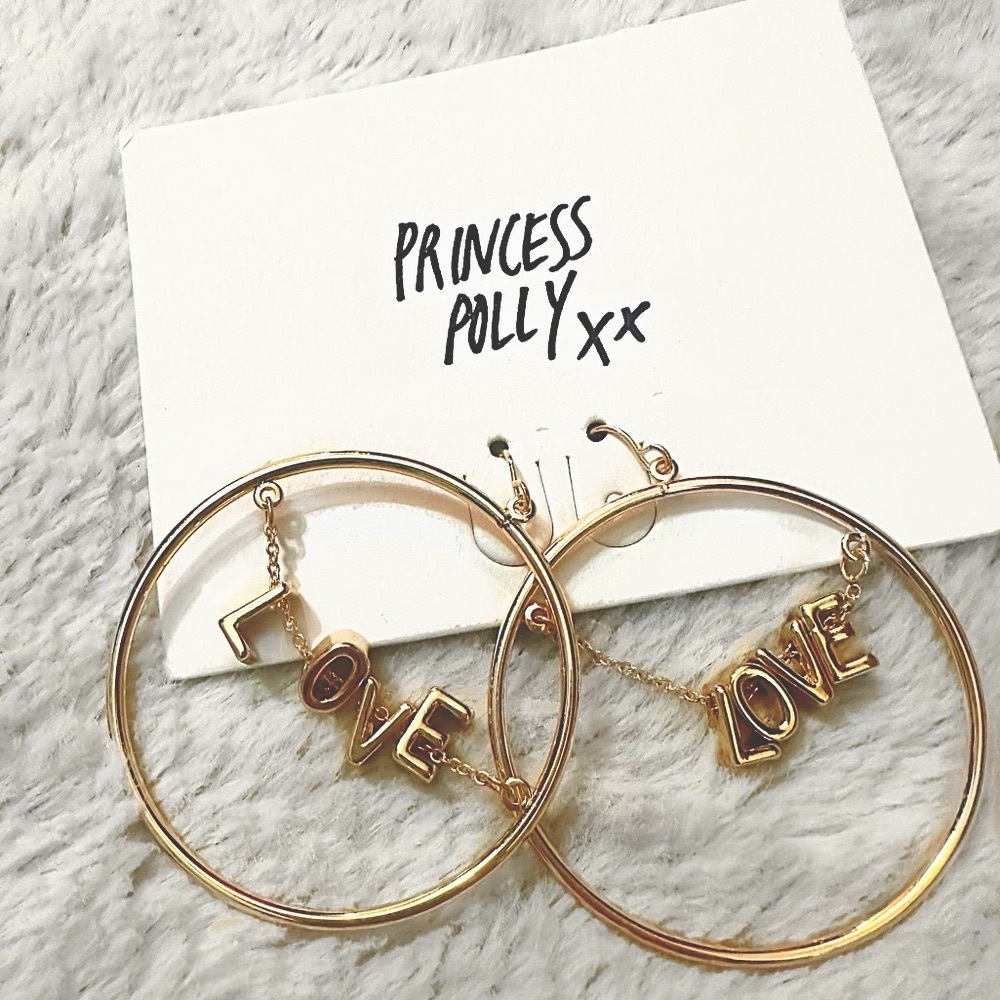 Princess Polly Gold Love Statement Earrings